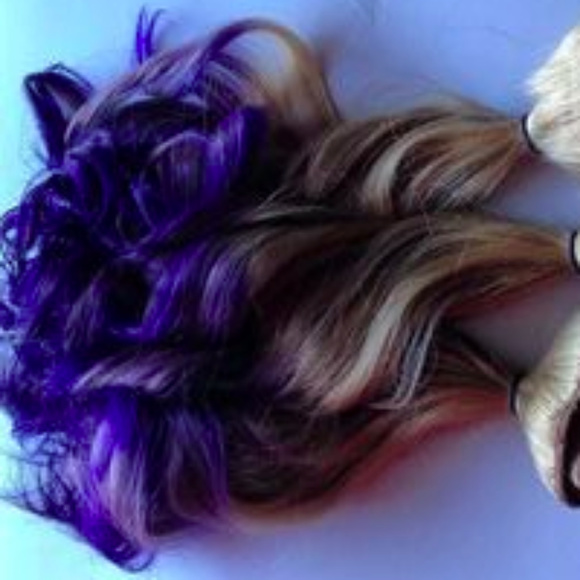 Blonde & Purple Ombre Human Hair Clip Extensions